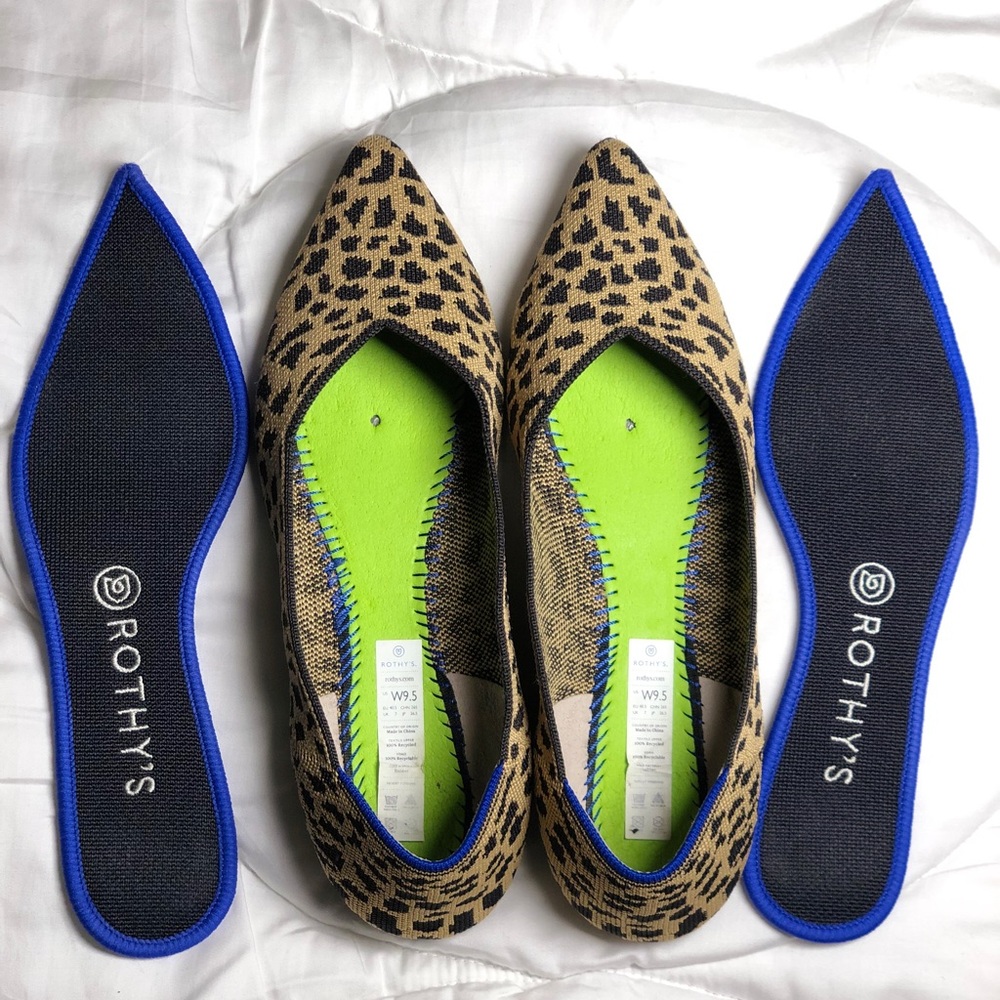 Rothy’s “The Point” leopard print flats. Excellent used condition - Picture 8 of 9